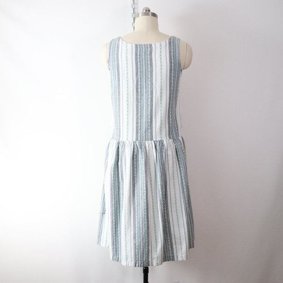 ❌SOLD❌vintage 90s woven stripe jumper dress - Picture 4 of 12